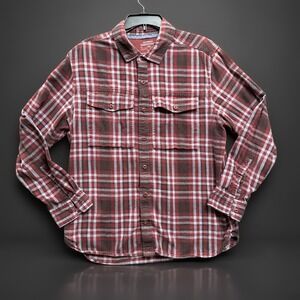REI Cooperative Flannel Shirt Mens Large Red Plaid Cotton Button Up Gorpcore